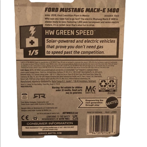 Hot Wheels Ford Mustang MACH-E 1400 - Picture 2 of 2